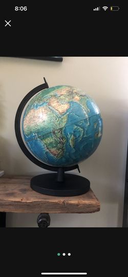 Vintage Rand McNally Raised Relief Globe 16”