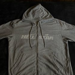 Grey Hellstar rhinestone hoodie