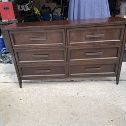 Wood dresser and two night stands