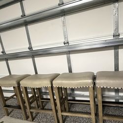 Pottery Barn Manchester Backless Leather Stool