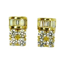 Pair Of Diamond And 18k Earrings