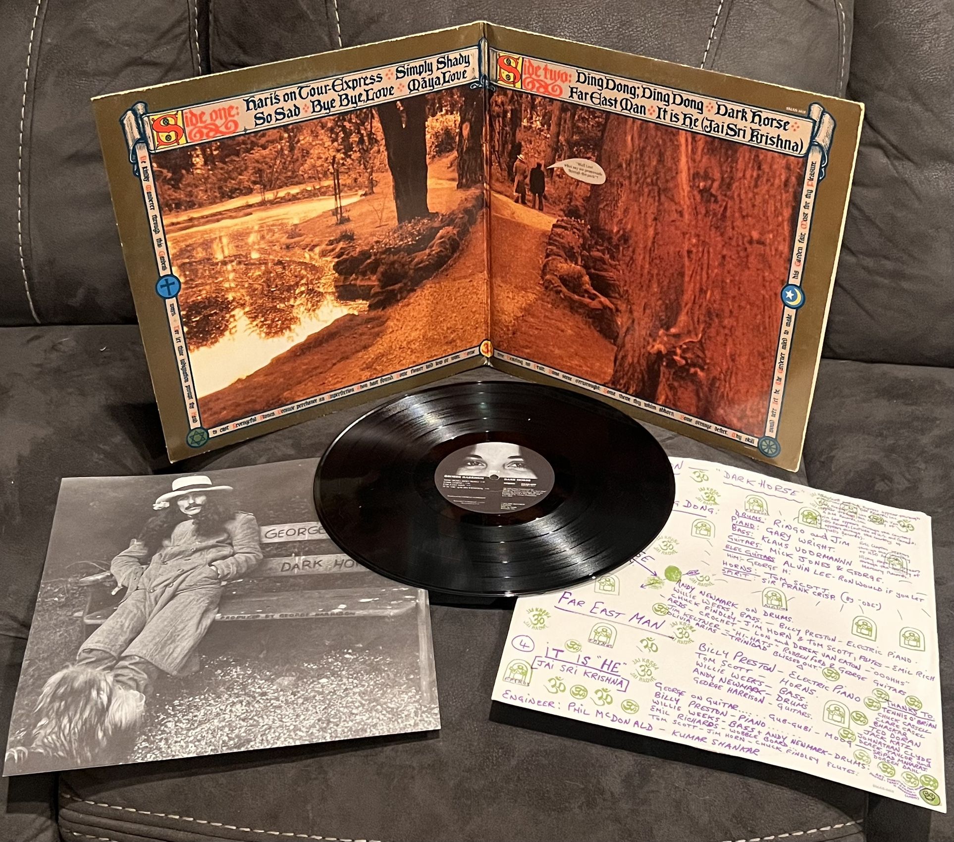 Vintage LP Vinyl Record Album George Harrison Dark Horse Gatefold W/poster