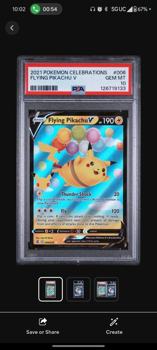 Flying Pikachu 25year Celebrations PSA 10