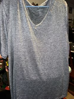 Real Essentials Gray V-Neck T-Shirt 3X