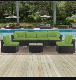 Cushion Covers for 7 Pcs (6-Seaters) Wicker Rattan Sectional Sofa, 14Pack Cushion Slipcovers Set Seat and Back,Outdoor Cushion Slipcover with Zipper