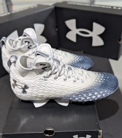 🔥 Under Armour Spotlight Clone 3.0 MC Football Cleats Mens 14 White/Navy