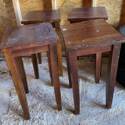 Four Wood Stools/Tables