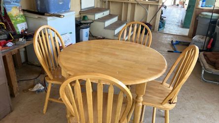 Wooden table four chairs