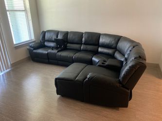 Leather sectional