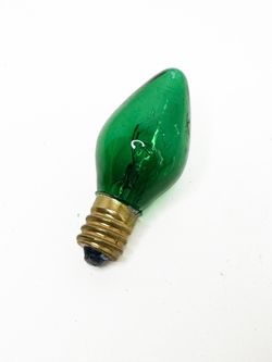 Vintage Department 56 C7 Flame-Shaped Green Transparent “Village Replacement Bulb”
