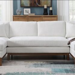 Brand New Ivory Super Plush Chenille Sectional Sofa (Pillows Included)
