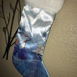 Disney Christmas Stocking Frozen “Princess Anna & Elsa” Holiday Boot Blue Purple