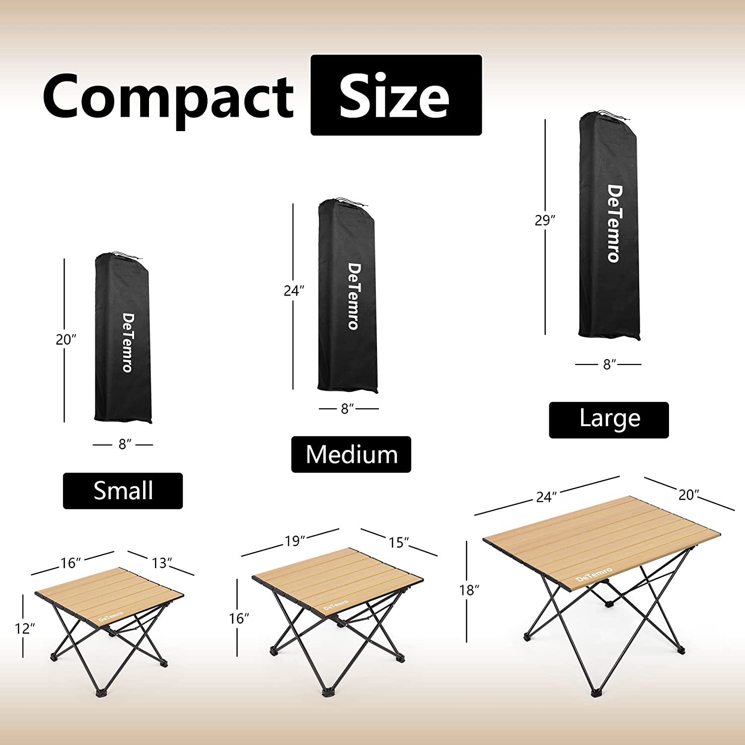 Folding Camping Table, Portable Camping Gear Aluminum Picnic Table with Carry Bag, Ultralight Foldable Camp Table Beach Table for Outdoor Cooking, Pic
