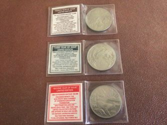 3 Maui Trade Dollars - 2nd, 3rd and 4th Year Tokens