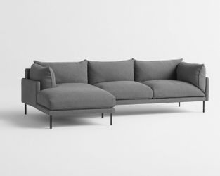Moe’s home charcoal-gray Jamara sectional.