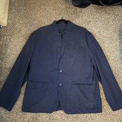 Old Navy XXL Collarless Blazer – Navy, Smart-Casual, Functional Pockets – Used