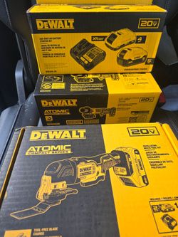 Dewalt Atomic tools oscillator, battery pack, 4 1/2 angle grinder