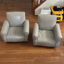 2 Kid Leather Rocking Chairs 