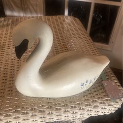 Hand Painted Wooden swan