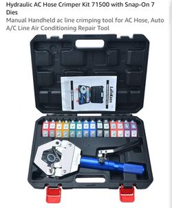 Hydraulic AC Hose Crimper Kit 71500 with Snap-On 7 Dies