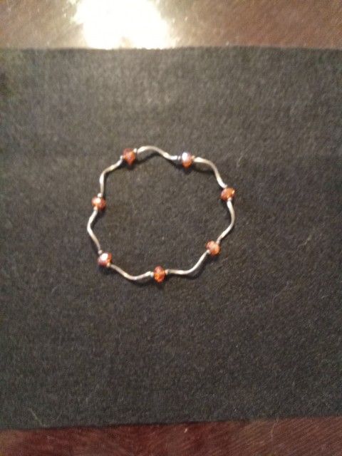 Orange Crystal Anklet