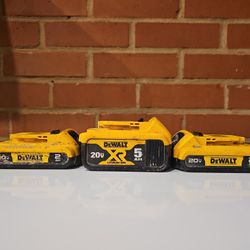 3 Dewalt batteries