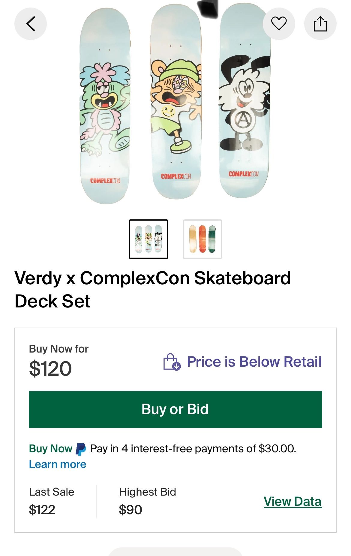 Verdy X Complex Con Skateboard