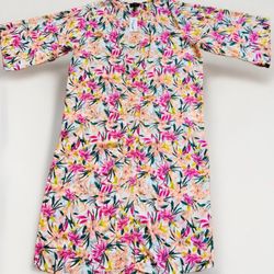 Jessica Simpson womens open long duster kimono L NEW cardigan Multicolor floral