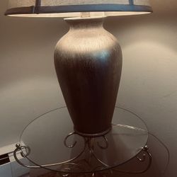 Glass End Table And Lamps 