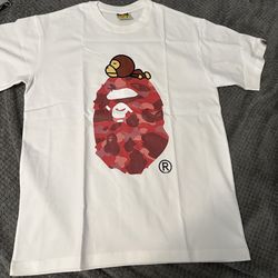 Bape Red Camo Milo On Bape Tee