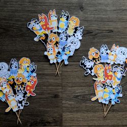 Custom Bluey Cupcake Toppers 