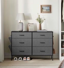 6 Dresser for Bedroom, Chest Side Pockets,