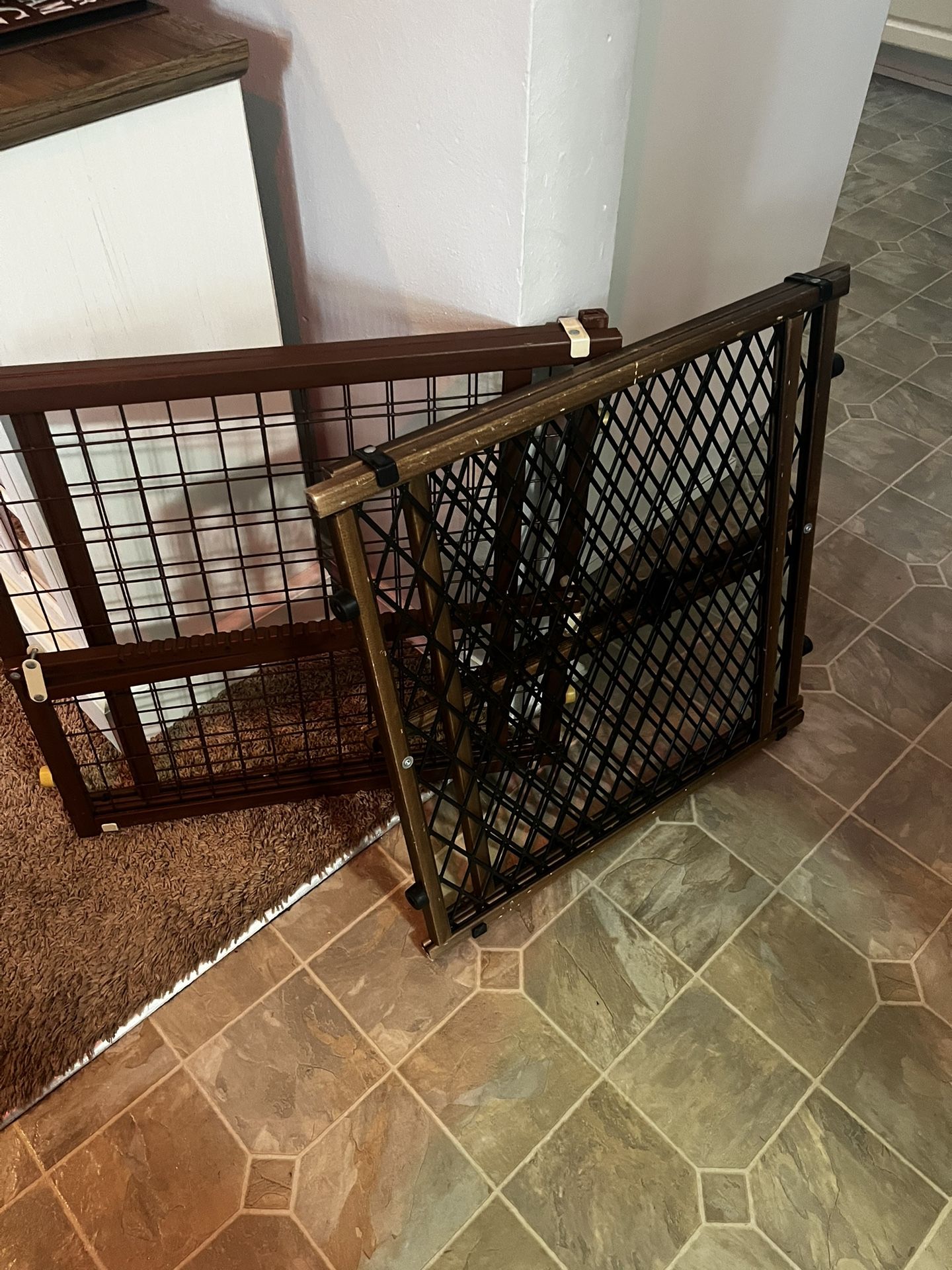 2 Brown And Black Baby/dog Gates For Doorway