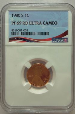 1980 S NGC PF69 Red Ultra Cameo Lincoln Cent