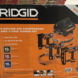 Ridgid Air Compressor 3 Tool Combo Kit 