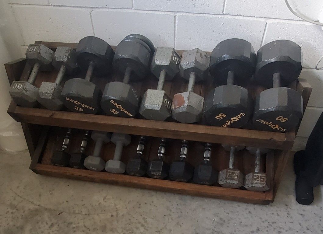 Dumbbells & Rack $300
