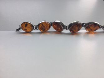 Sterling silver amber bracelet