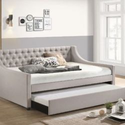 Brand New Fog Fabric Full Daybed with Trundle