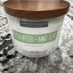 Essential Elements 3-Wick Jar Candle, Eucalyptus & Mint