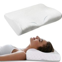 Ergonomic Memory Foam Neck Pillow, New