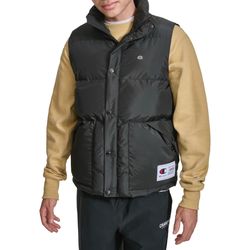 Champion Men's Puffer Vest With Logo, Black, X-Large