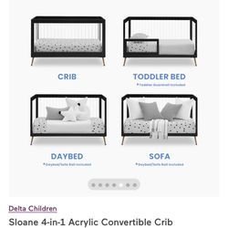 BLACK & ACRYLIC CRIB 