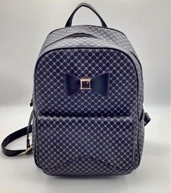 Black & White Patterned Backpack with Bow Detail
