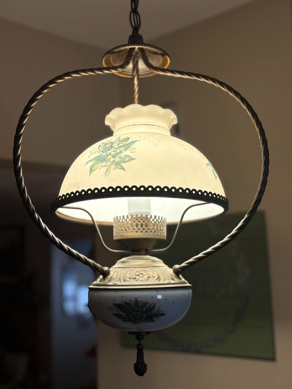 Vintage hand-painted Hanging Lamp 