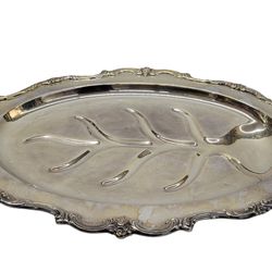 Vintage Mid 20th Century TOWLE Silver Plate Victorian Style 20.5" x 13.5" Serving Tray / Platter