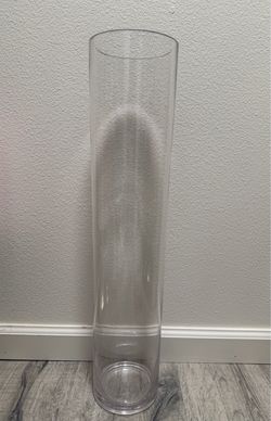 Tall Clear Glass Cylinder Vase