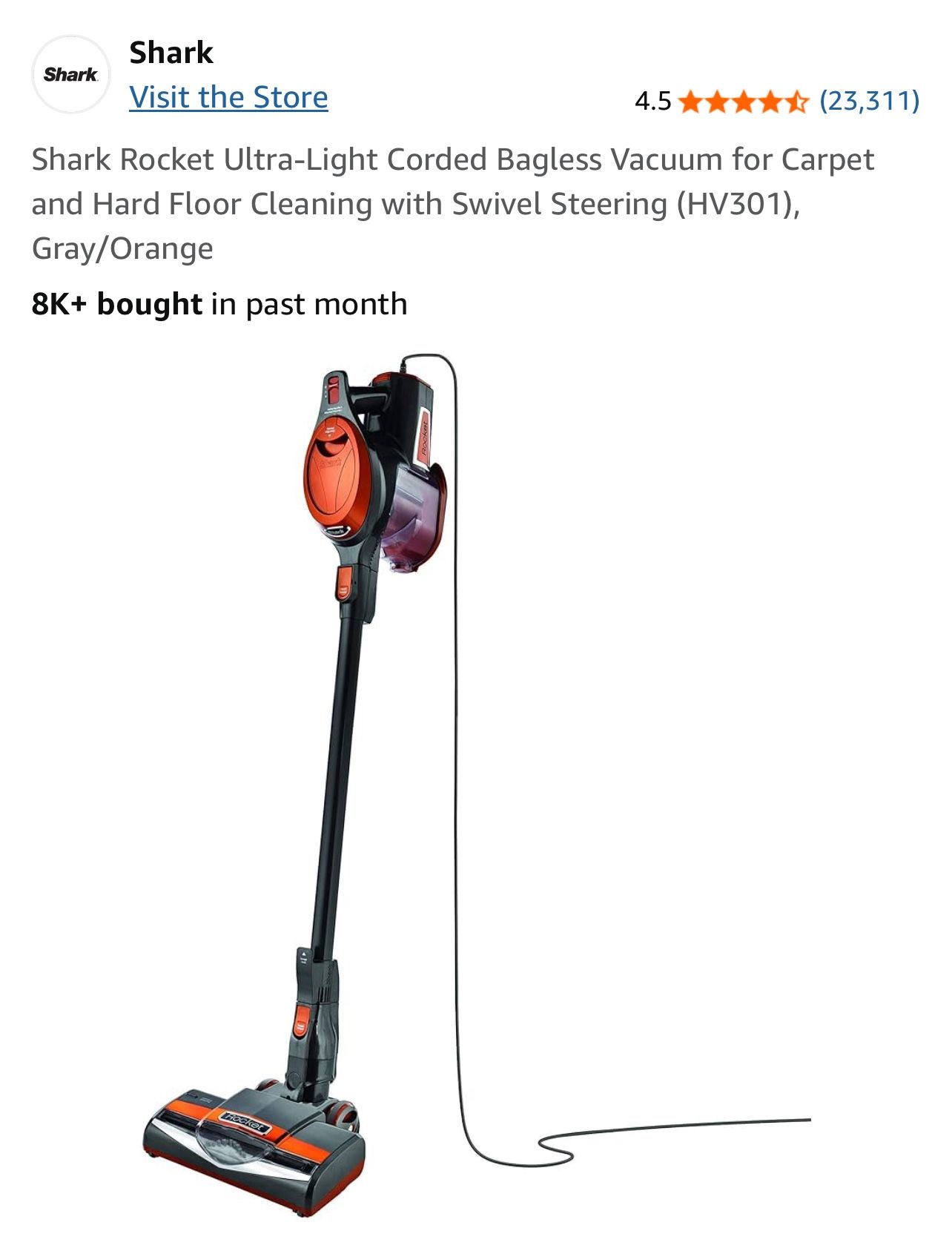 Shark Ultra Light Vacuum Used 1x