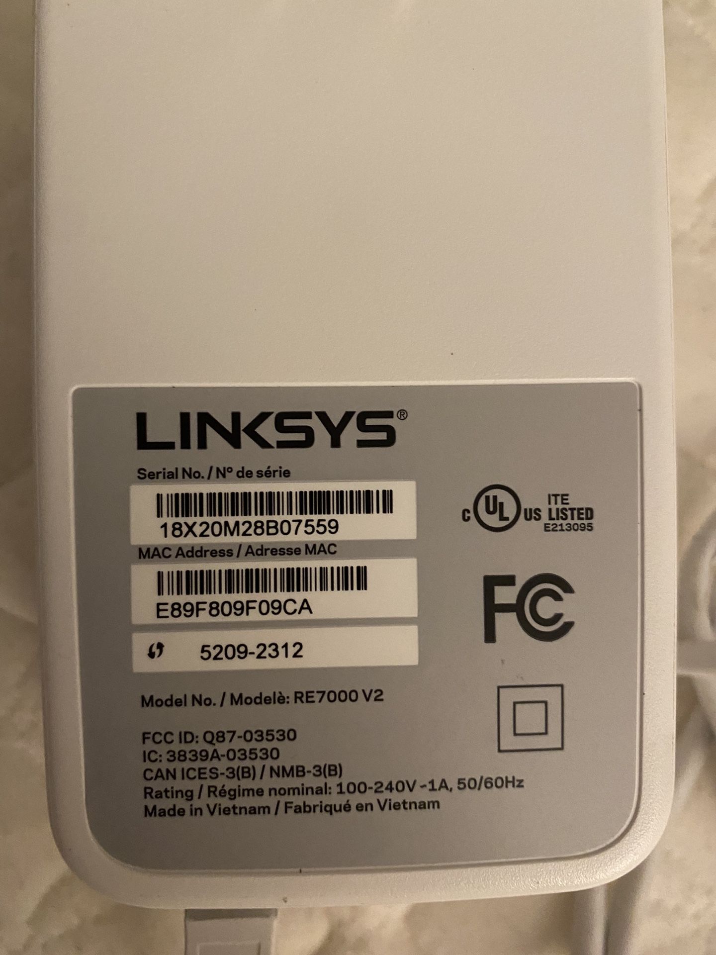 Linksys Wi-Fi Extender 