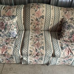Vintage Floral Pattern Couch
