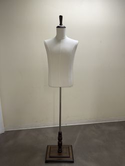 Male Mannequin Torso Dress Form Adjustable Wooden 